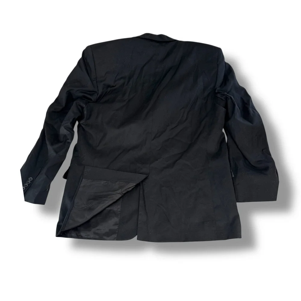 Jos A‎ Bank Signature Collection Black Wool Suit 46L Gordon Model Vintage
